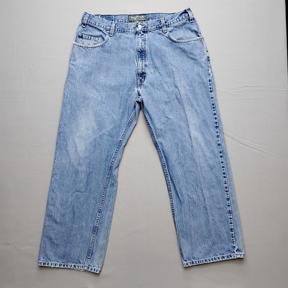 Vintage Levis SilverTab Loose Fit Jeans Mens 38x30 Light Blue Denim Y2K 2001